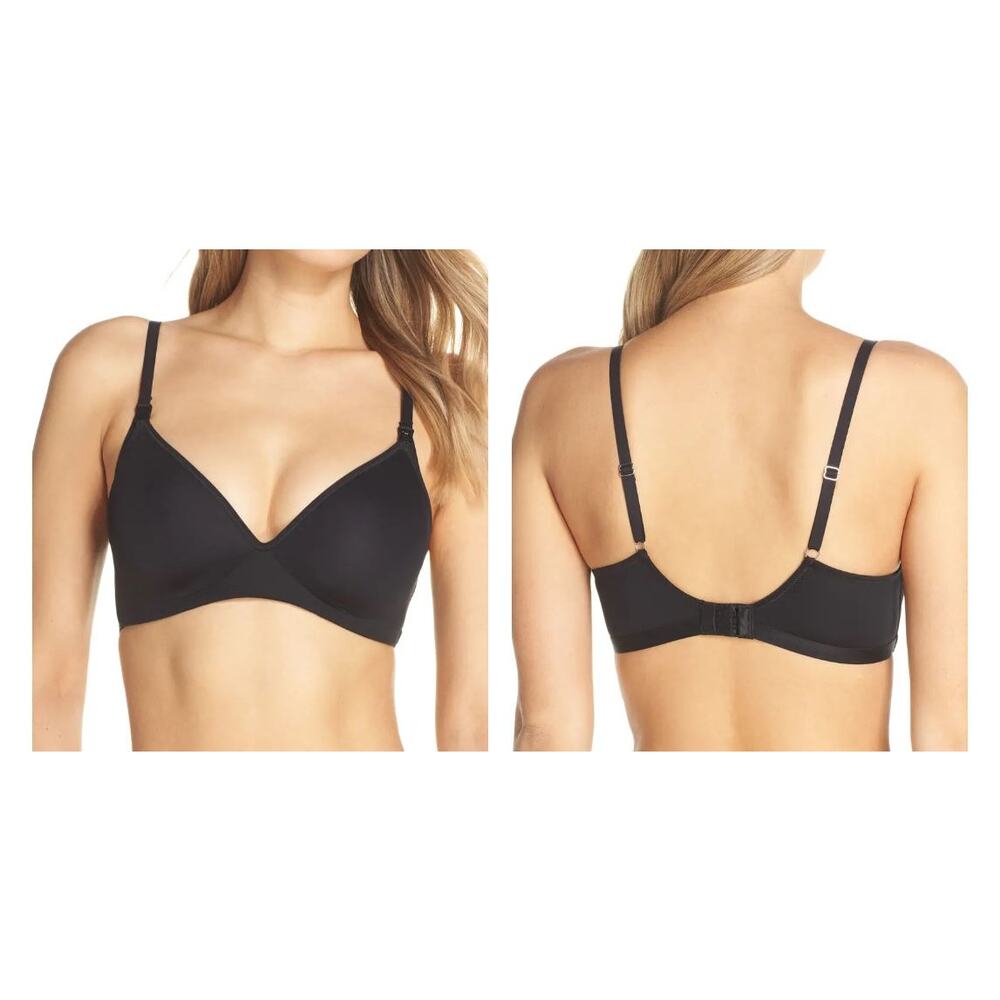 On Gossamer Next‎ to Nothing Microfiber Wireless Nursing Bra Black Size 34B NWT